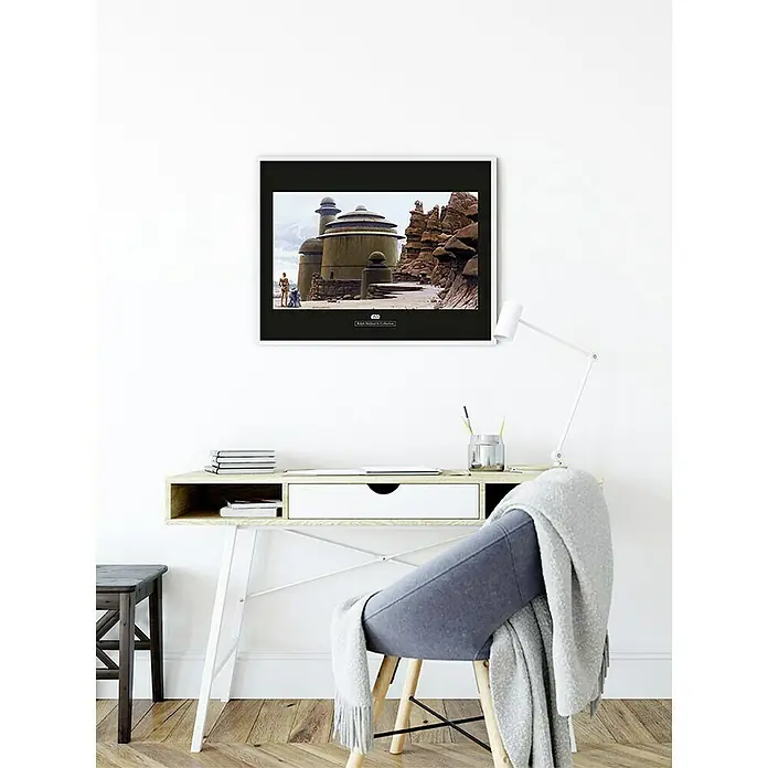 Komar Star Wars Poster RMQ Jabbas Palace - Star Wars, B x H: 70 x 50 cm - Star Wars Ralph McQuarrie Collection Kunstdruck, eingerahmt. Star Wars-Fans aufgepasst! Ein Muss für jede Sammlung.