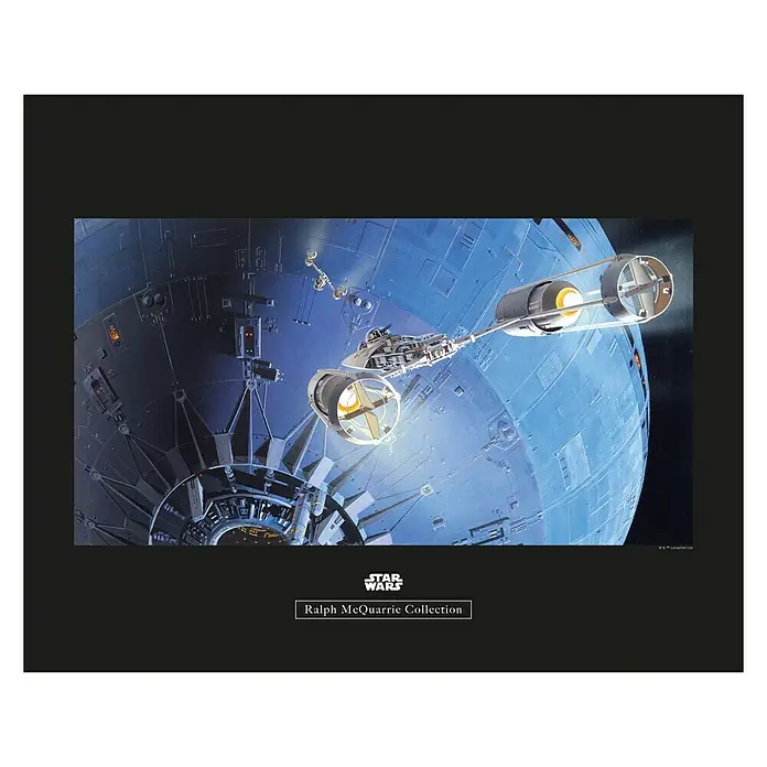 Komar Star Wars Poster RMQ Death Star Attack - Star Wars, B x H: 40 x 30 cm - Star Wars Y-Wing-Angriff auf den Todesstern, Ralph-McQuarrie-Kollektion. Einzigartige Darstellung aus der Star Wars-Saga, ein Muss für Fans!