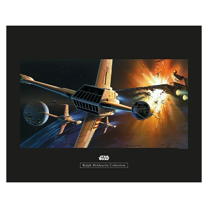 Komar Star Wars Wandbild RMQ Endor Orbit War (70 x 50 cm, Vlies)