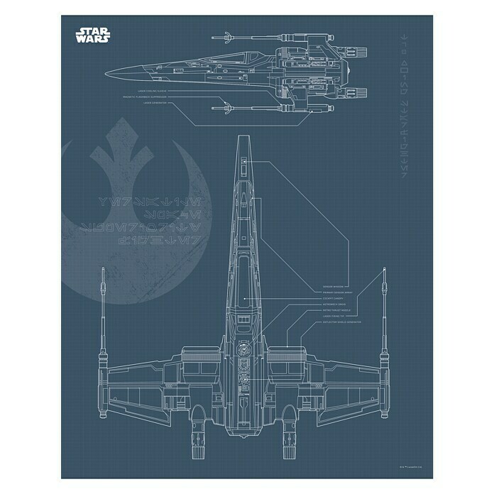 Komar Star Wars Poster Blueprint X-WingStar Wars, B x H: 30 x 40 cm Front View