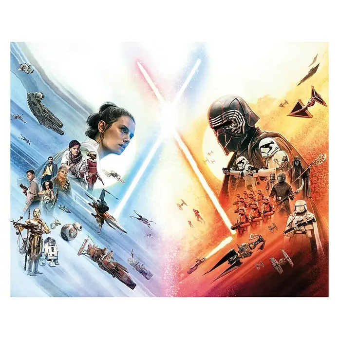 Komar Star Wars Poster Movie Poster - Star Wars, B x H: 70 x 50 cm - Ein episches Star Wars: Der Aufstieg Skywalkers-Poster, das die helle und dunkle Seite der Macht mit Rey und Kylo Ren zeigt.