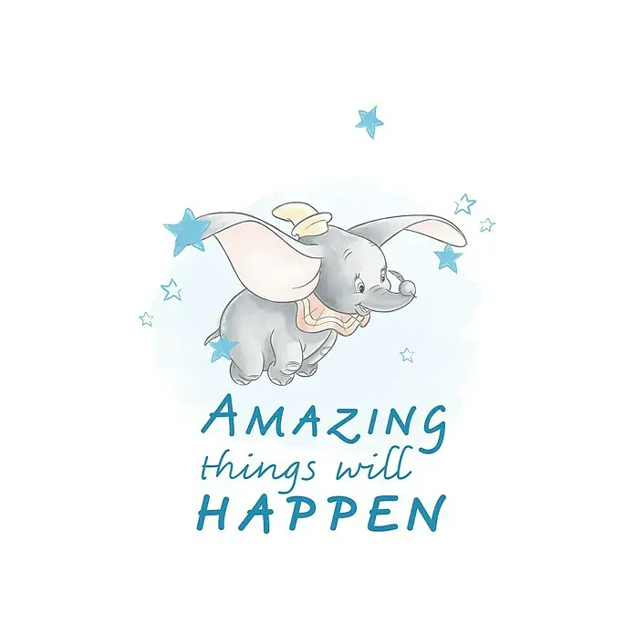 Komar Disney Edition 4 Poster Dumbo Amazing - Disney, B x H: 50 x 70 cm - Entzückendes Dumbo-Poster mit der inspirierenden Botschaft "Amazing Things Will Happen", ideal für jedes Kinderzimmer oder als motivierendes Geschenk.