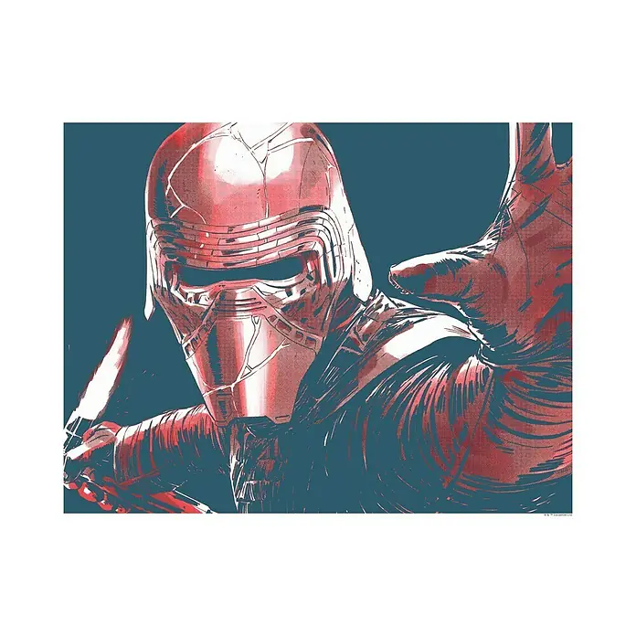 Komar Star Wars Poster Faces Kylo - Star Wars, B x H: 40 x 30 cm - Kylo Ren Kunstdruck im Pop-Art-Stil mit roter Farbgebung und auffälligem Helm, ideal für Star Wars Fans.