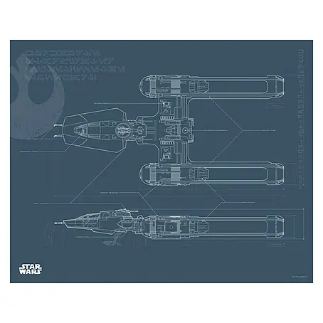 Komar Star Wars Poster EP9 Blueprint Y-Wing