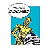 Komar Star Wars Wandbild Comic Quote Droids  (40 x 50 cm, Vlies)