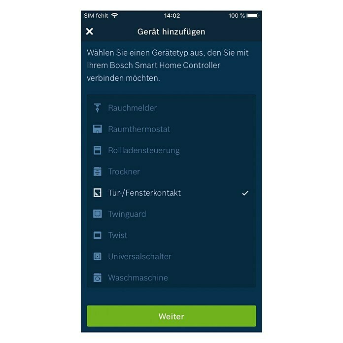 Bosch Smart Home Funk-FensterkontaktBatteriebetrieben, Reichweite Funk: > 100 m (Freifeld) Unknown