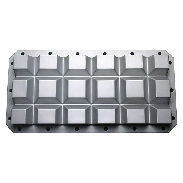 Talamex Multifender - L x B x H: 60 x 30 x 8 cm, Grau - Silberne 15-Loch-Form, ideal zum Backen von kleinen Kuchen oder Pralinen mit einer einzigartigen, geometrischen Form.