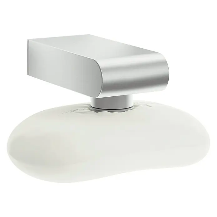 Zack Atore Magnetseifenhalter - Edelstahl, Matt - Eine elegante Seifenschale mit einer minimalistischen Halterung. Ideal für moderne Badezimmer, bietet stilvolle Funktionalität.