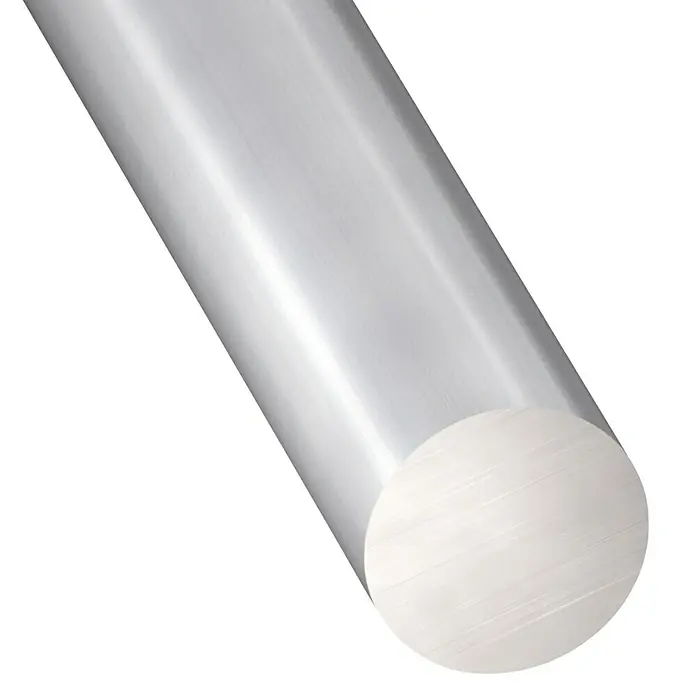 Kantoflex Rundstange - Ø x L: 6 x 1.000 mm, Aluminium - Nahaufnahme eines silbernen Aluminiumrundstabs mit glatter Oberfläche vor schwarzem Hintergrund.