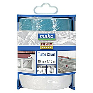 Mako Abdeckfolie Turbo Cover Premium (Im Spender, 1,1 x 15 m, Einseitiger Gewebekleberand)