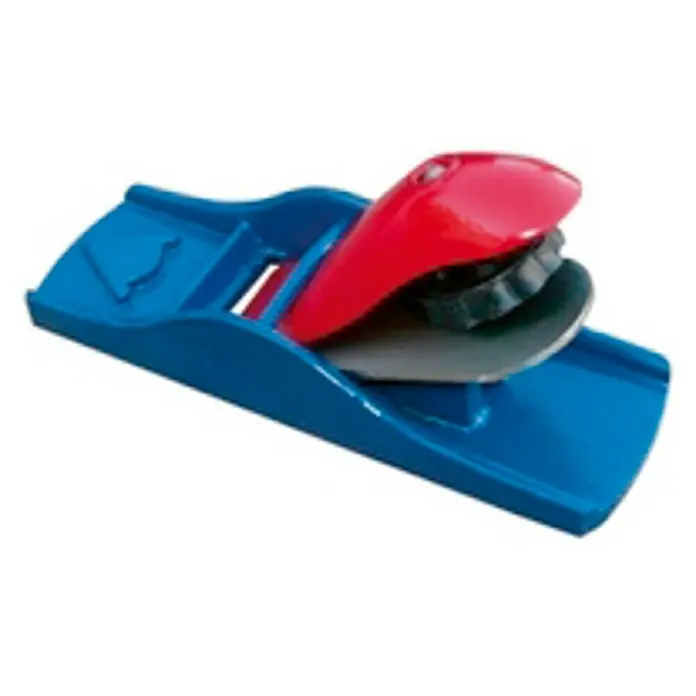 Cepillo de rebajes - Anchura de hoja: 35 mm - Cepillo de carpintero con cuerpo azul y pomo rojo, perfecto para trabajar la madera y superficies lisas.