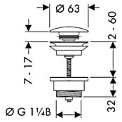 Hansgrohe Ablaufgarnitur (1¼″, Chrom, Mit Druckknopf)