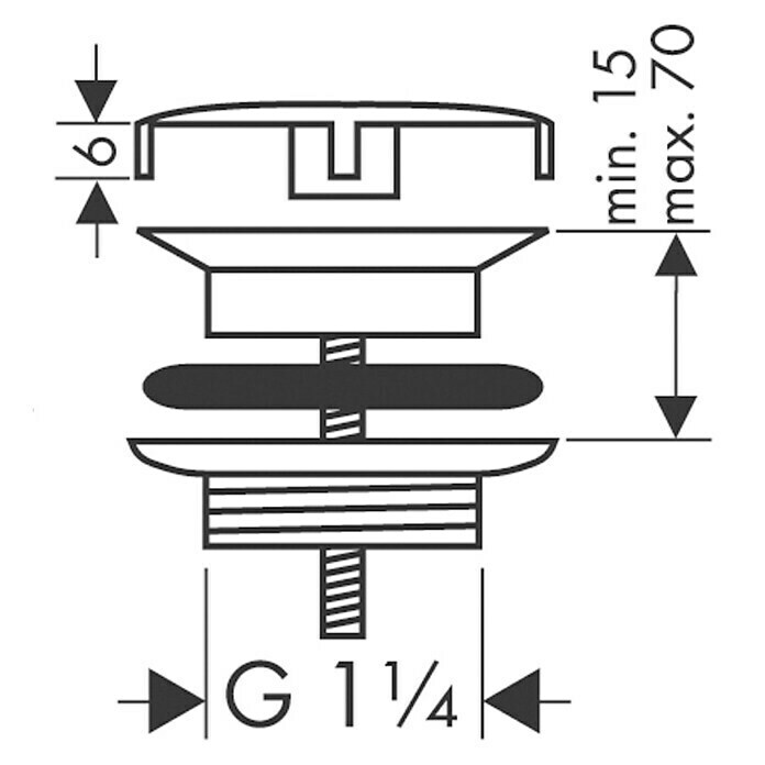 Hansgrohe Ablaufventil1¼″, Chrom Unknown