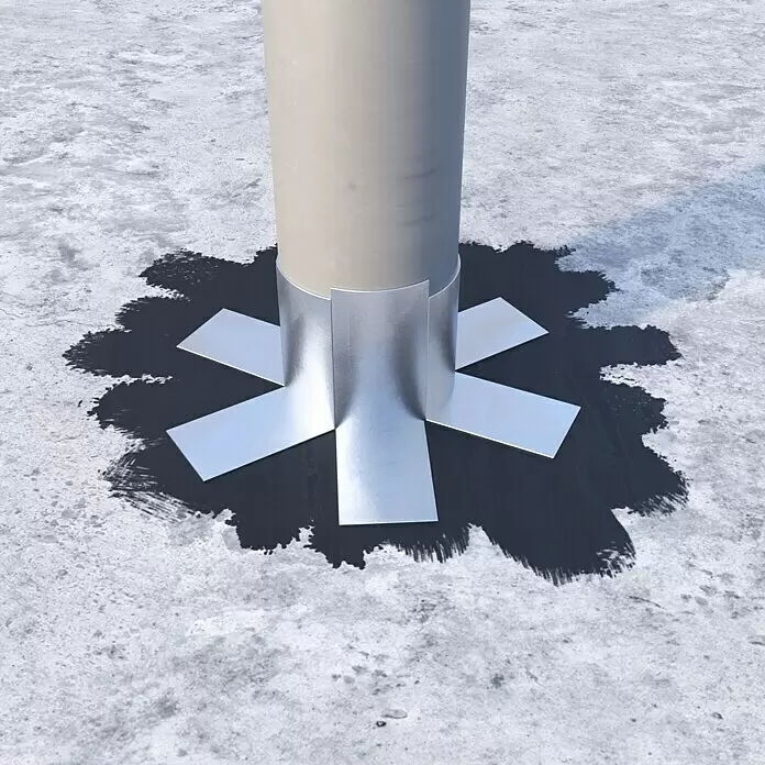 Probau Bitumen- & Reparaturband - Blei, 10 m x 10 cm, Selbstklebend - Anwendungsbeispiel