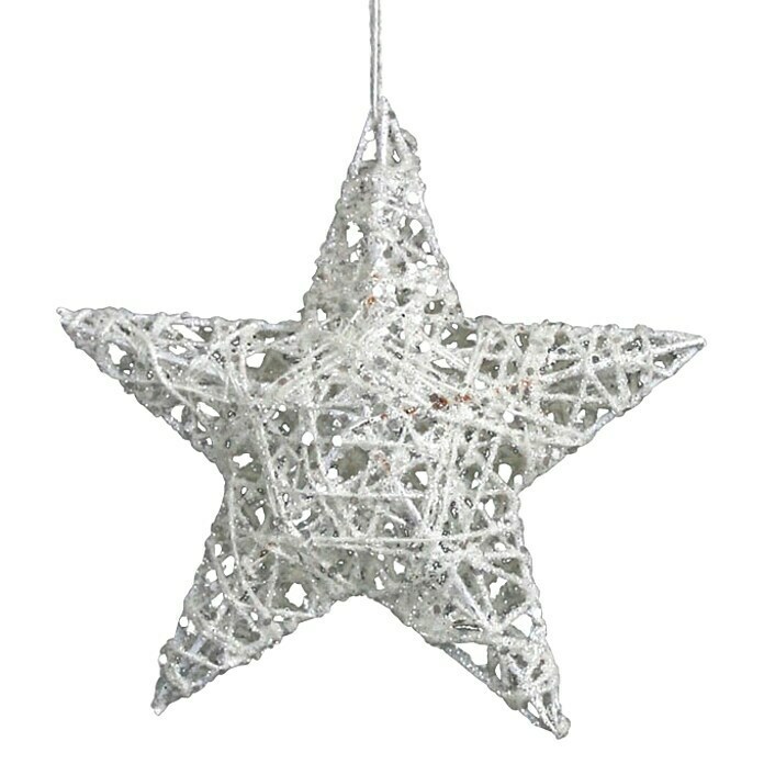 Christbaumschmuck Glitzerstern (Weiß, Draht, Stern)