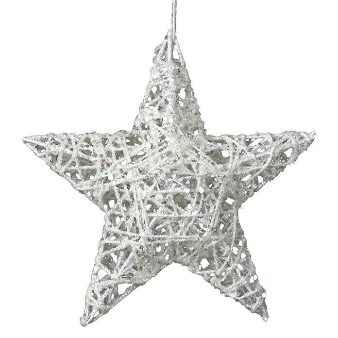 Christbaumschmuck Glitzerstern (Weiß, Draht, Stern)