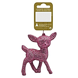 Christbaumschmuck Rehkitz Glitter (Rosa, Kunststoff)