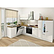 Respekta Cocina esquinera (172 x 310 cm, Con dispositivos eléctricos, Blanco)