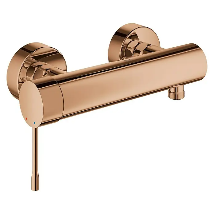 Grohe Essence Brausearmatur - Warm Sunset, Glänzend - Glänzende, roségoldene Duscharmatur zur Wandmontage mit schlankem Hebel und präzisen Anschlüssen für ein modernes Badezimmerdesign.