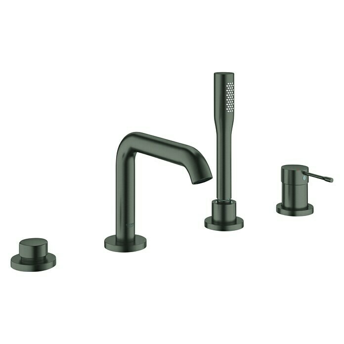 Grohe Essence Wannenrandarmatur4-Loch, Hard Graphite, Matt Left Side View