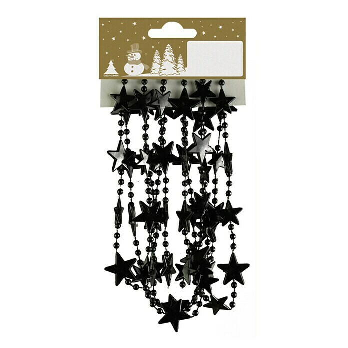 Christbaumschmuck Sternen-Kugelkette (Schwarz, Kunststoff, Stern)