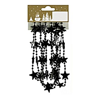 Christbaumschmuck Sternen-Kugelkette (Schwarz, Kunststoff, Eckig)