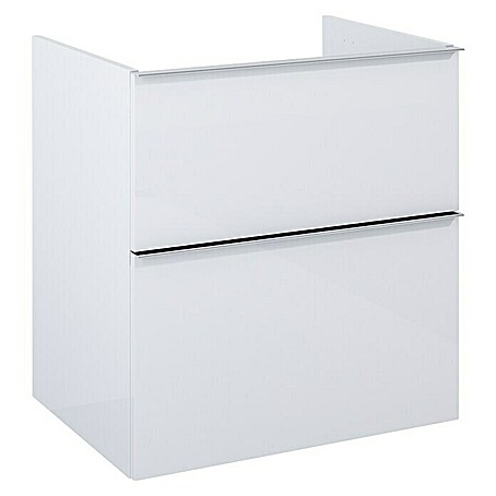 Riva Look Waschtischunterschrank (60 x 44,9 x 63,5 cm, Weiß, Hochglanz)