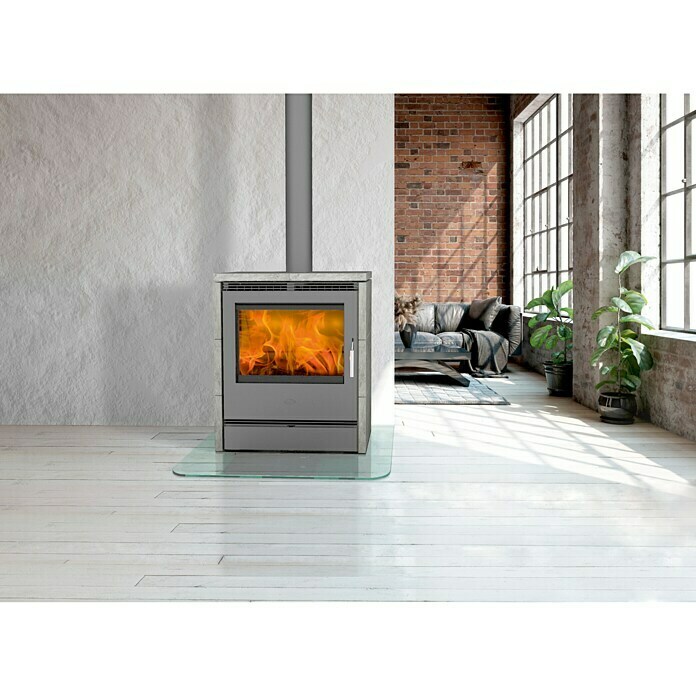 Fireplace Dauerbrandofen Rönky (9 kW, Raumheizvermögen: 180 m³, Verkleidung: Speckstein, Gussgrau)