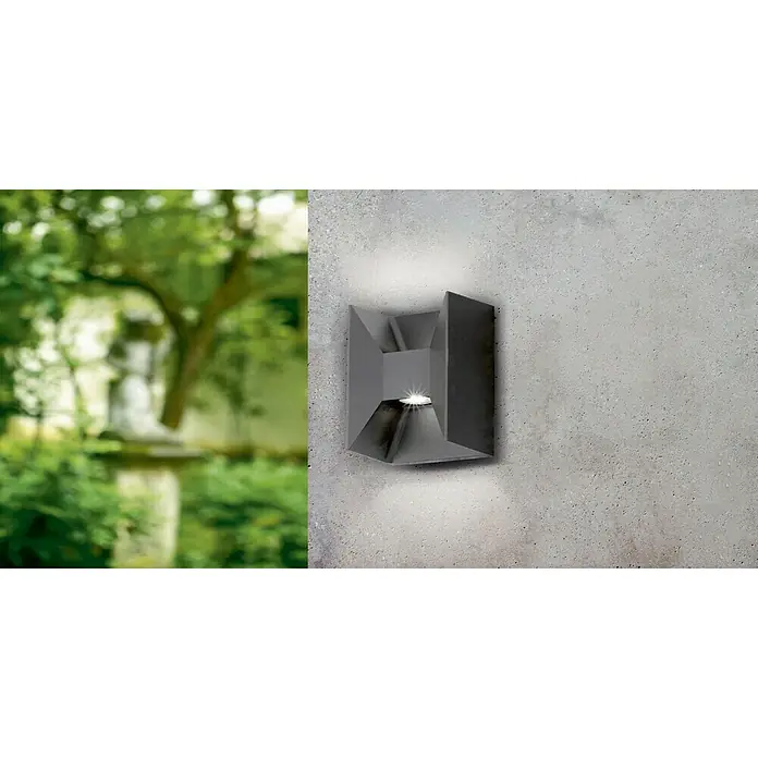 Eglo Aplique exterior LED Morino - 5 W, Antracita, IP44 - Lámpara de pared de metal con diseño abstracto e iluminación ascendente y descendente apta para exteriores.