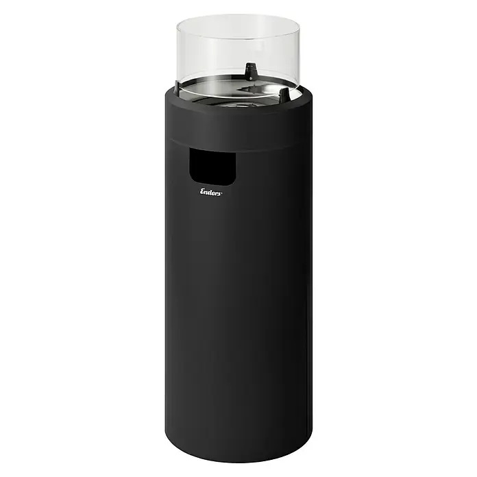 Enders Feuerstelle Nova - Ø x H: 36 x 102 cm, Schwarz - Der schlanke, schwarze Enderes Heizpilz mit Glasaufsatz sorgt für angenehme Wärme und modernes Design im Außenbereich.