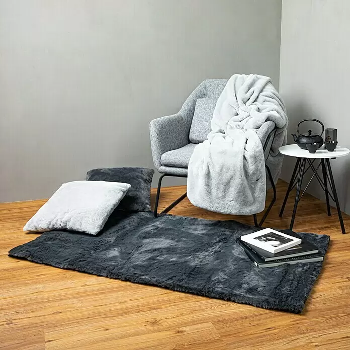 Fellteppich Happy - Graphit, 150 x 80 cm, 100 % Polyester (Flor) - Stimmungsaufnahme