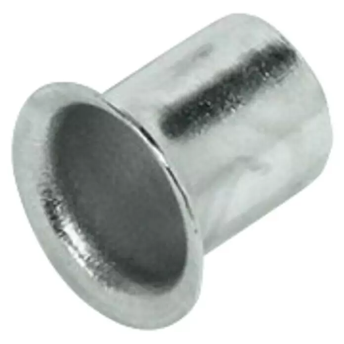 Suki Casquillo para muebles - Diámetro: 7,5 mm, Níquel - Ojete metálico color plata con borde abocinado, para reforzar agujeros.