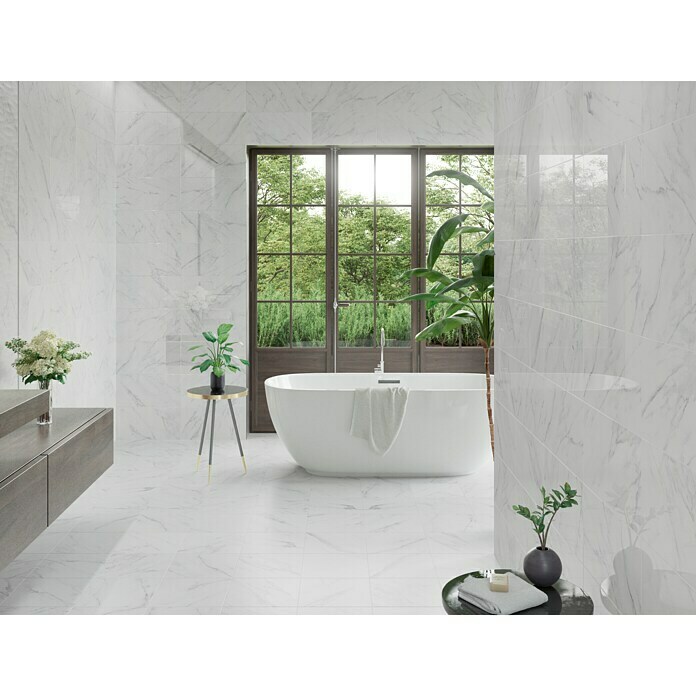 BHS Showroom Pavimento porcelánico Luxe (60 x 60 cm, Blanco)