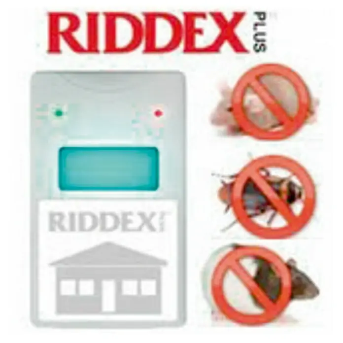 Antiroedores y cucarachas - Blanco, Indicador LED de funcionamiento - Repelente de plagas Riddex Plus. Protección eficaz contra roedores e insectos en casa. Fácil de usar enchufándolo a la toma de corriente.