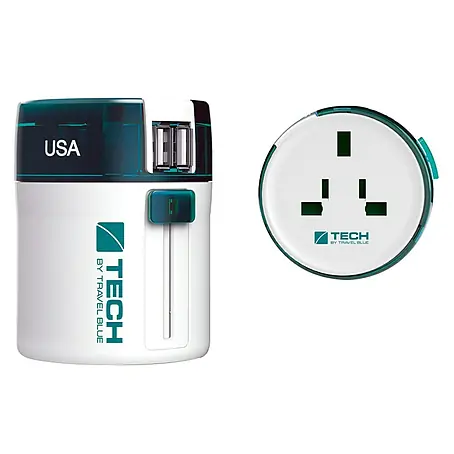 Adaptador de viaje universal con USB
