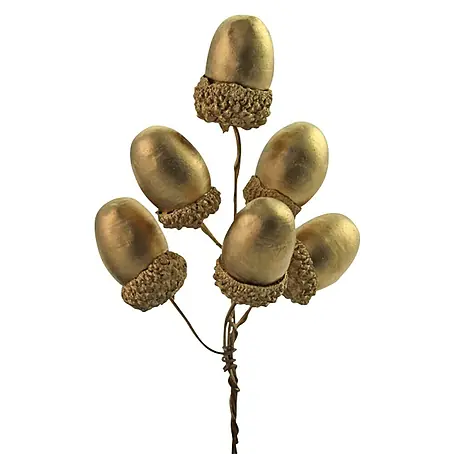 Dekoelement Eicheln mit Draht Gold