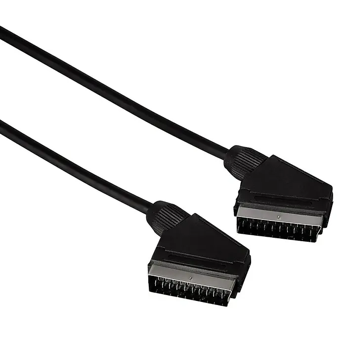Hama Scart-Kabel - Schwarz, 1,5 m, Scart-Stecker - Schwarzes SCART-Kabel mit beidseitigen Anschlüssen, ideal für hochwertige Audio- und Videoübertragung. Robuste Verarbeitung für lange Lebensdauer.