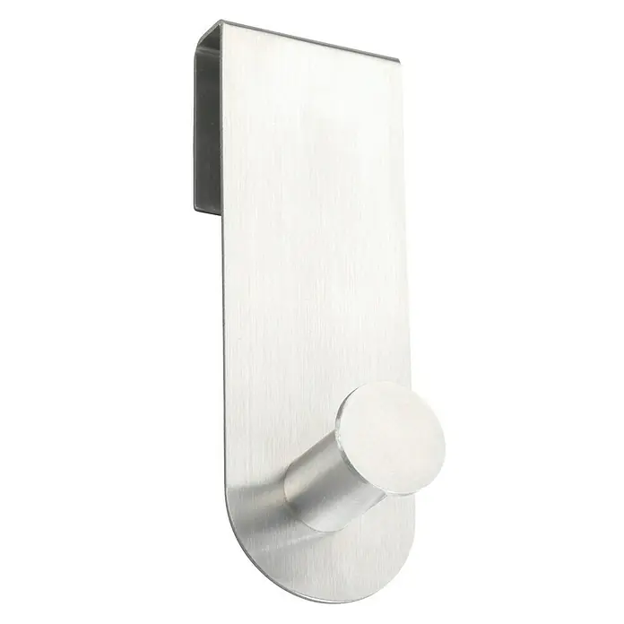 Wenko Handtuchhaken Celano - Edelstahl, Duschkabinen - Dieser silberne Türhaken aus Metall ist ideal für die Aufbewahrung von Handtüchern, Jacken oder anderen Gegenständen. Er hängt über der Tür und ist sehr stabil.