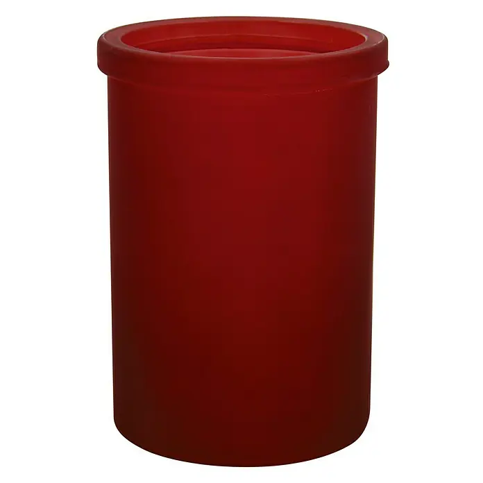 Spirella Yoko Zahnputzbecher - Ø x H: 7,5 x 10,6 cm, Glas, Orange - Roter zylindrischer Behälter mit einer hervorstehenden Oberkante, ideal für Büro oder Zuhause. Ein stilvolles Accessoire für jeden Raum.