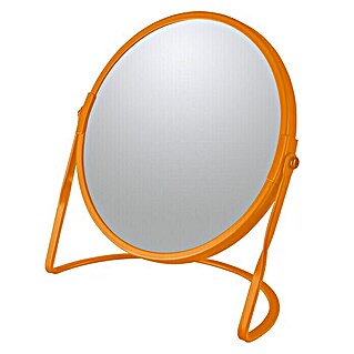 Spirella Espejo cosmético Akira (18,4 x 20 cm, Redonda, Naranja, Aumento: 100 %)