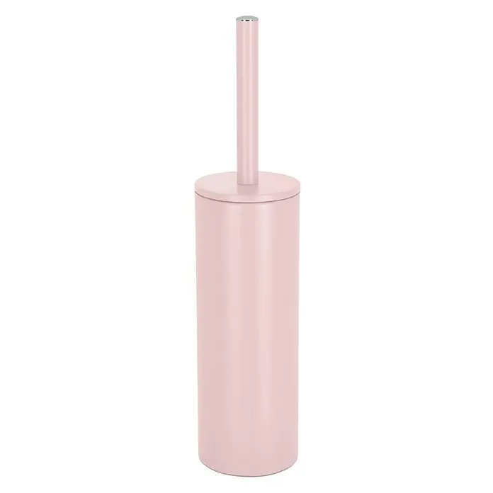 Spirella Conjunto de escobilla Akira - 9,5 x 9,5 x 40 cm, Acero inoxidable, Rosa - Escobilla de baño rosa con soporte metálico, perfecta para cualquier baño. Elegante y funcional.