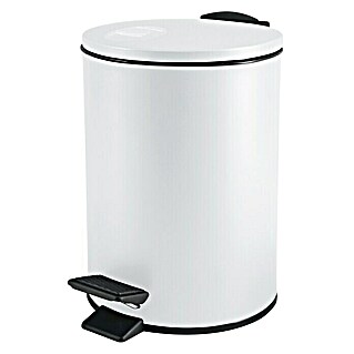 Spirella Cubo con pedal Adelar (3 l, Blanco, Redonda, Acero inoxidable)