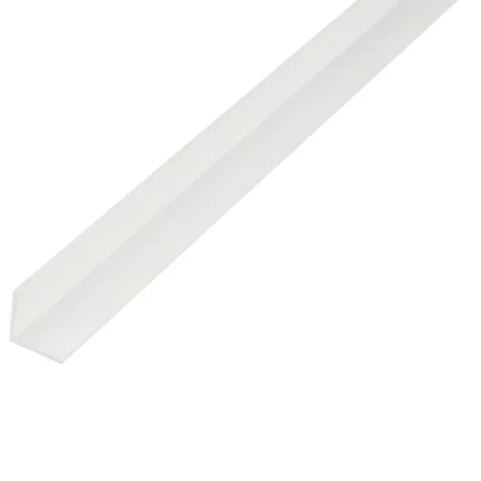 Stabilit Perfil angular - 1.000 x 30 x 30 mm, Espesor: 2 mm, Plástico, Blanco - Listón esquinero de plástico blanco. Ideal para bordes limpios y protección de esquinas en interiores, de uso versátil.