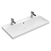 Villeroy & Boch Avento Doppelwaschtisch (100 x 47 cm, Ohne Beschichtung, Mit Überlaufloch, Keramik)