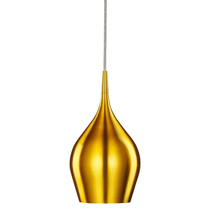Searchlight Pendelleuchte Vibrant - 40 W, L x B x H: 12 x 12 x 142 cm, Gold, E14, 120 mm - Goldene Hängelampe mit modernem Design. Perfekt für stilvolle Beleuchtung in jedem Raum.