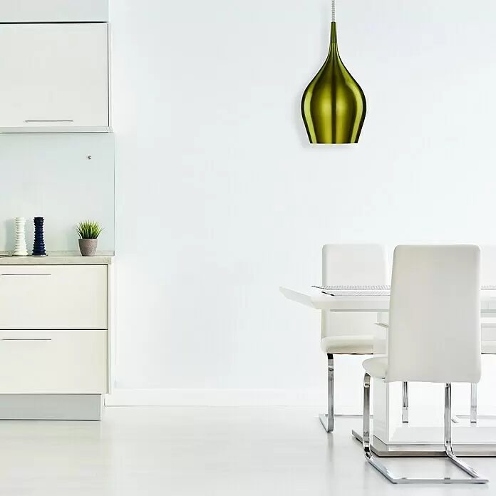 Searchlight Pendelleuchte Vibrant - 40 W, L x B x H: 12 x 12 x 142 cm, Grün, E14, 120 mm - Stimmungsaufnahme