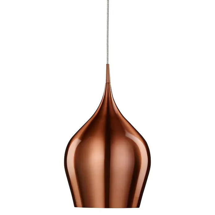 Searchlight Pendelleuchte Vibrant - 60 W, L x B x H: 26 x 26 x 160 cm, Kupfer, E27, 260 mm - Kupferfarbene Hängelampe mit stilvollem Design, die jedem Raum einen Hauch von Eleganz verleiht. Perfekt für modernes Interieur.