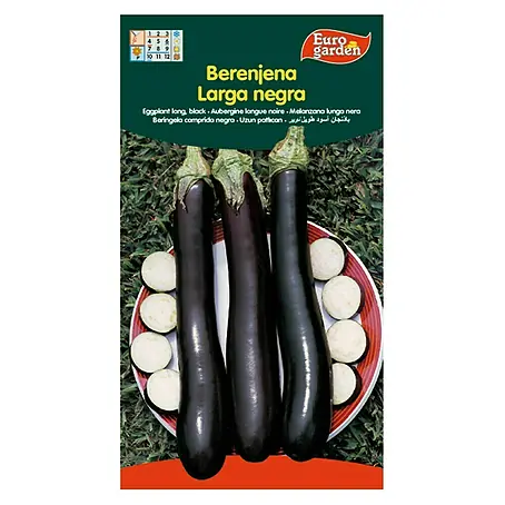 Euro Garden  Semillas de vegetales Berenjena larga negra