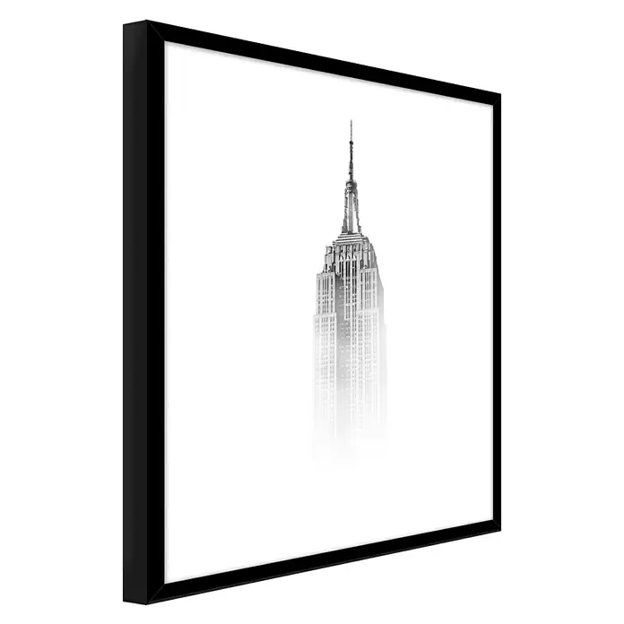 Bild - Fog, B x H: 40 x 50 cm - Gerahmtes Kunstwerk des Empire State Buildings, elegante Wanddekoration für ein stilvolles Ambiente.