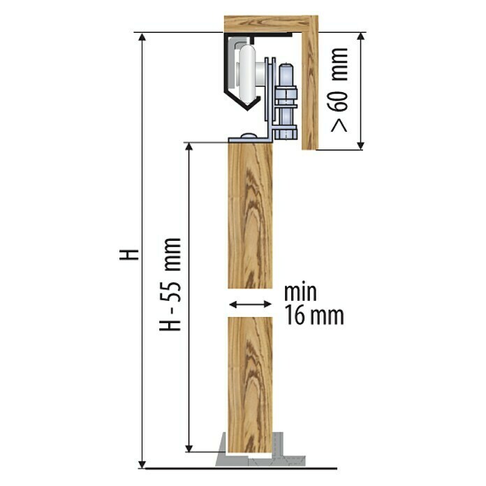 Valcomp by Mantion Schiebetürbeschlag Jupiter (240 cm, Traglast: 30 kg)